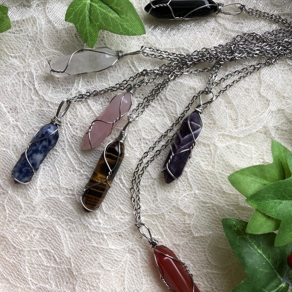 Seven day Chakra Necklace Set Hand-Wrapped!  Beautiful Gemstone Collection 🌈